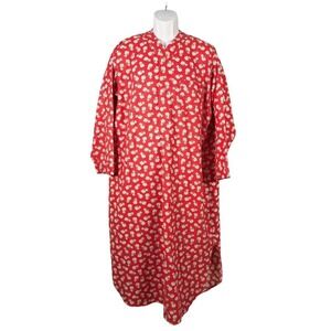 Vintage Diplomat Long‎ Night Shirt Gown Mens Medium Red Koala Bear Print Hat